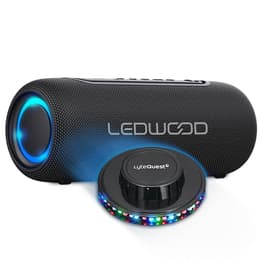 Lautsprecher Bluetooth Enceinte Hifi Autonome 100W Ledwood XS100, Ampoule LED, Buetooth USB, TWS, IPX5, Assistant Vocal, 10W RMS, Batterie 2000mAh - Schwarz