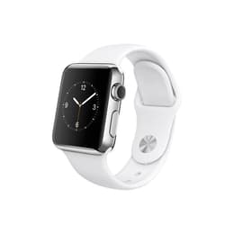 Apple Watch (Series 1) 2016 GPS 38 mm - Rostfreier Stahl Silber - Sportarmband Weiß