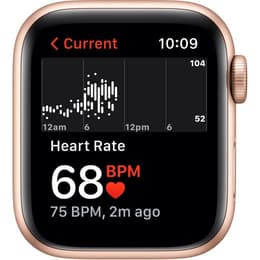 Apple Watch Series 6 (2020) GPS + Cellular 40 mm - Rostfreier Stahl Gold - Sportarmband Weiß