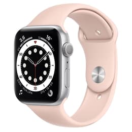 Apple Watch (Series 6) 2019 GPS 44 mm - Aluminium Silber - Sportarmband Sandrosa