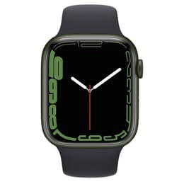 Apple Watch (Series 7) 2021 GPS 45 mm - Aluminium Grün - Sportarmband Schwarz