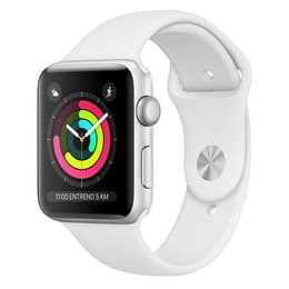 Apple Watch (Series 3) 2017 GPS 42 mm - Aluminium Silber - Weiß
