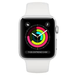 Apple Watch (Series 3) 2017 GPS 42 mm - Aluminium Silber - Weiß