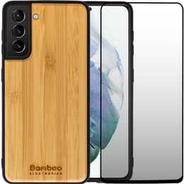 Hülle Galaxy S21 und schutzfolie - Holz - Braun