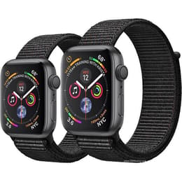 Apple Watch (Series 4) 2018 GPS + Cellular 44 mm - Aluminium Space Grau - Nylonarmband Schwarz