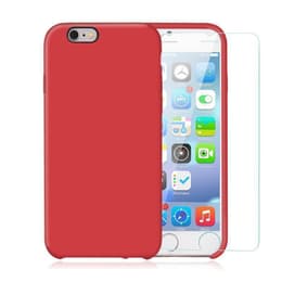 Hülle iPhone 6 Plus/6S Plus und 2 schutzfolien - Silikon - Rot