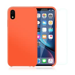 Hülle iPhone XR und 2 schutzfolien - Silikon - Orange