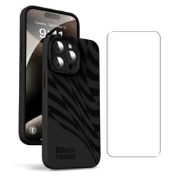 Back Market Hülle iPhone 15 Pro Max und schutzfolie - 100% biologisch abbaubar - Schwarze Welle