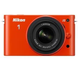 Hybrid - Nikon 1 J2 Orange Objektiv Nikon 1 Nikkor VR 10-30mm f/3.5-5.6 PD-Zoom Lens