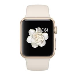 Apple Watch (Series 1) 2016 GPS 42 mm - Aluminium Gold - Sportarmband Weiß