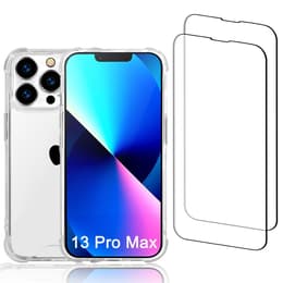 Hülle iPhone 13 Pro Max und 2 schutzfolien - Recycelter Kunststoff - Transparent