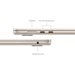 MacBook Air 15" (2024) - Apple M3 mit 8‑Core CPU und 10-core GPU - 8GB RAM - SSD 256GB - QWERTY - Englisch