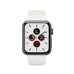 Apple Watch (Series 5) 2019 GPS + Cellular 44 mm - Aluminium Space Grau - Sportarmband Weiß