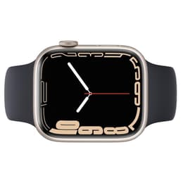 Apple Watch (Series 7) 2021 GPS 45 mm - Aluminium Polarstern - Sportarmband Schwarz