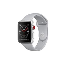 Apple Watch (Series 3) 2017 GPS 42 mm - Aluminium Silber - Sportarmband Grau