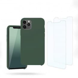 Hülle iPhone 11 Pro und 2 schutzfolien - Silikon - Grün