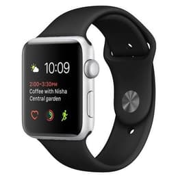 Apple Watch Series 3 (2017) GPS 42 mm - Rostfreier Stahl Silber - Sportarmband Schwarz