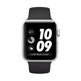 Apple Watch (Series 3) 2017 GPS 42 mm - Silber - Sportarmband Schwarz