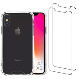 Hülle iPhone X/XS und 2 schutzfolien - Recycelter Kunststoff - Transparent