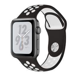 Apple Watch (Series 4) 2018 GPS + Cellular 44 mm - Aluminium Space Grau - Nike Sportarmband Schwarz/Weiß