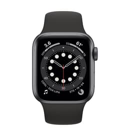 Apple Watch (Series 6) 2020 GPS + Cellular 44 mm - Rostfreier Stahl Graphit - Sportarmband Schwarz