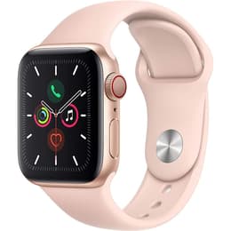 Apple Watch (Series 5) 2019 GPS + Cellular 40 mm - Aluminium Gold - Sportarmband Sandrosa