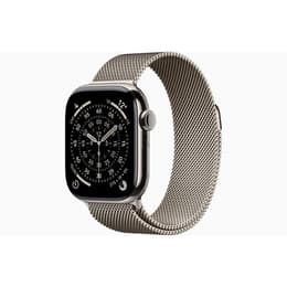 Apple Watch (2025) GPS + Cellular 42 mm - Titan Natur - Milanaise Armband Grau