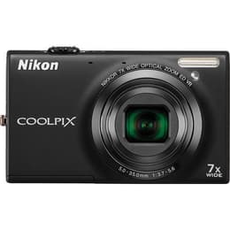 Kompakt Kamera CoolPix S6100 - Schwarz + Nikon Nikkor 7x Wide Optical ED VR f/3.7-5.6