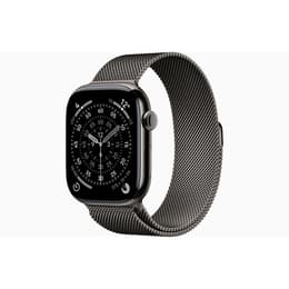 Apple Watch (2025) GPS + Cellular 46 mm - Titan Schiefer - Milanaise Armband Schwarz