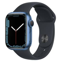 Apple Watch (Series 7) 2021 GPS + Cellular 41 mm - Aluminium Blau - Sportarmband Schwarz