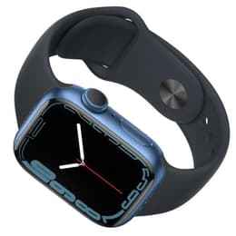 Apple Watch (Series 7) 2021 GPS + Cellular 41 mm - Aluminium Blau - Sportarmband Schwarz