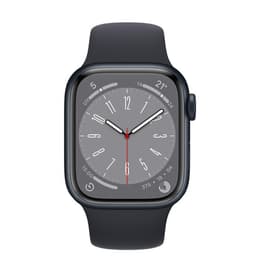 Apple Watch (Series 8) 2022 GPS + Cellular 41 mm - Aluminium Mitternacht - Sportarmband Schwarz