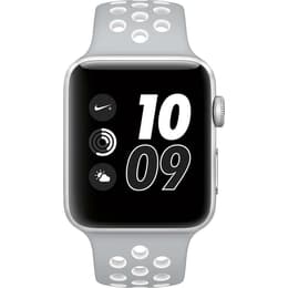 Apple Watch (Series 2) 2016 GPS 38 mm - Aluminium Silber - Nike Sportarmband Grau/Weiß
