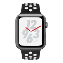 Apple Watch (Series 4) 2018 GPS + Cellular 44 mm - Aluminium Space Grau - Nike Sportarmband Schwarz/Weiß