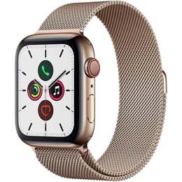 Apple Watch (Series 5) 2019 GPS + Cellular 40 mm - Rostfreier Stahl Gold - Milanaise Armband Gold