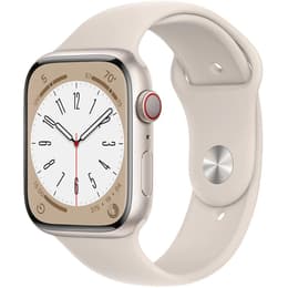 Apple Watch (Series 8) 2022 GPS + Cellular 45 mm - Aluminium Polarstern - Sportarmband Polarstern