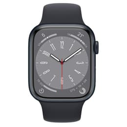 Apple Watch (Series 8) 2022 GPS + Cellular 45 mm - Aluminium Mitternacht - Sportarmband Schwarz