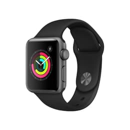 Apple Watch (Series 3) 2017 GPS 38 mm - Aluminium Grau - Sportarmband Schwarz