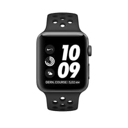 Apple Watch (Series 2) 42 mm - Aluminium Grau - Nike Sportarmband Schawrz