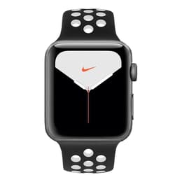 Apple Watch (Series 5) 2019 GPS + Cellular 44 mm - Aluminium Space Grau - Nike Sportarmband Schwarz/Weiß