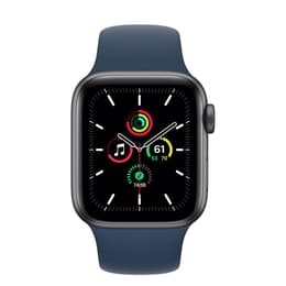 Apple Watch (Series SE) 2020 GPS 40 mm - Aluminium Space Grau - Sportarmband Blau