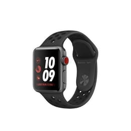 Apple Watch (Series 3) 2017 GPS 38 mm - Aluminium Space Grau - Nike Sportarmband Schwarz