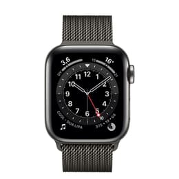 Apple Watch (Series 4) 2018 GPS 44 mm - Aluminium Space Grau - Milanaise Armband Grau