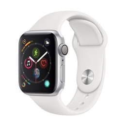 Apple Watch (Series 4) 2018 GPS + Cellular 40 mm - Aluminium Aluminium - Sportarmband Weiß
