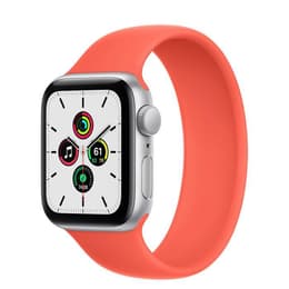 Apple Watch (Series SE) 2020 GPS 40 mm - Aluminium Silber - Sportarmband Orange