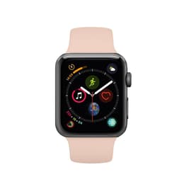 Apple Watch (Series 4) 2018 GPS 44 mm - Aluminium Space Grau - Sportarmband Rosa