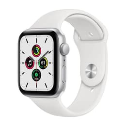 Apple Watch (Series 4) 2018 GPS 44 mm - Aluminium Silber - Sportarmband Weiß