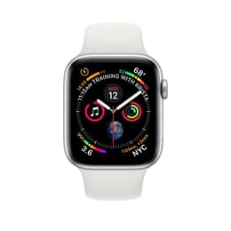 Apple Watch (Series 4) 2018 GPS 44 mm - Aluminium Silber - Sportarmband Weiß