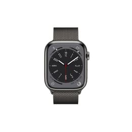 Apple Watch () 2023 GPS + Cellular 45 mm - Rostfreier Stahl Grau - Milanaise Armband Grau