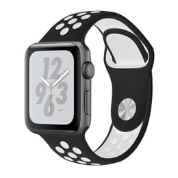 Apple Watch (Series 4) 2018 GPS 44 mm - Aluminium Space Grau - Nike Sportarmband Schwarz/Weiß